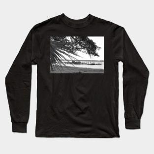 At the Dock, Black and White Long Sleeve T-Shirt